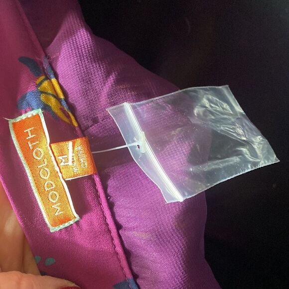 ModCloth skirt accordion plisse pleat floral purple bloomcore medium fairy - Picture 6 of 6